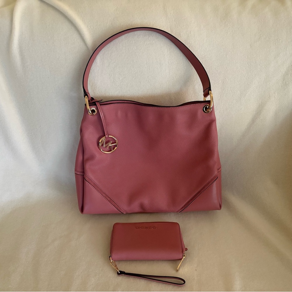 Michael Kors Rose Shoulder Bag and Wallet Set